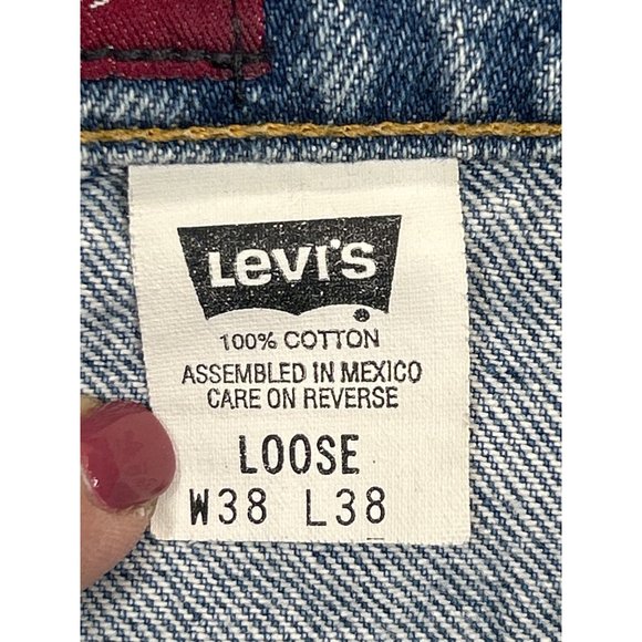 Levis 545 Jeans Mens 38x38 Blue Denim Loose Fit Straight Leg Vintage - Picture 4 of 7